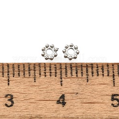 真鍮ビーズ  カドミウムフリー＆ニッケルフリー＆鉛フリー  花  プラチナ  3x1mm  穴：1mm&nbsp;KK-K398-03P