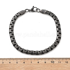 304ステンレススチールベネチアンチェーンブレスレット女性男性用  イオンプレーティング（ip）  アンティークシルバー  9-1/4インチ（23.5cm）&nbsp;BJEW-A031-04A-AS