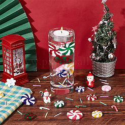 DIY クリスマス テーマ ジュエリー メイキング キット  86個のロリポッププラスチックビーズを含む  ポリマークレイ キャンディーケーン＆バーカボション  ミックスカラー  19.5~34x2~6.5mm  86個/箱&nbsp;DIY-BC0009-64