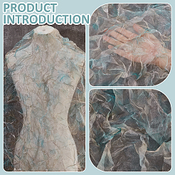 DIY クラフト用のオーガンジー生地  服飾材料  ダークシーグリーン  1000x1400x0.1mm&nbsp;DIY-WH0504-309A