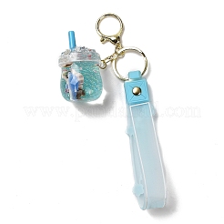 ミックスボトルアクリルペンダントキーホルダー装飾  液体流砂フローティングイルカ巻貝ハンドバッグアクセサリー  合金パーツ  21.5~22cm&nbsp;KEYC-D018-06
