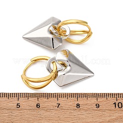 ツートンハート真鍮フープピアス  カドミウムフリー＆鉛フリー  ラックめっき  長持ちメッキ  プラチナ·ゴールデン  40.5x20mm&nbsp;EJEW-D322-12GP-02A