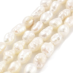 天然ケシ真珠養殖淡水真珠ビーズ連売り  バロック真珠  グレード3 A  ライス  雪  2~3mm  穴：0.3mm  約37個/連  7.09''（18センチメートル）&nbsp;PEAR-P062-19