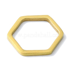 304ステンレススチールリンクリング  六角  ゴールドカラー  12x13x1mm&nbsp;STAS-C097-05G