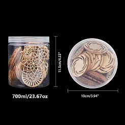 DIYダングルピアス作成キット  中空の天然木ペンダントとカボション付き  レーザーカットウッドシェイプ  アイアン製ピアスフック  バリーウッド&nbsp;DIY-NB0003-78