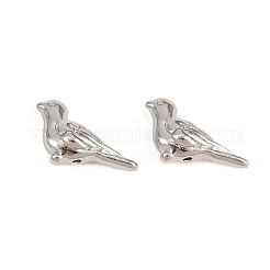 チベット風合金ビーズ  鳥  カドミウムフリー＆ニッケルフリー＆鉛フリー  プラチナ  7x14x4.5mm  穴：1mm&nbsp;TIBEP-GC186-P-NR