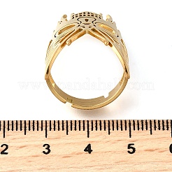 304ステンレススチール指輪  ゴーストフェイスバタフライ  18KGP本金メッキ  27mm  内径：17.8mm&nbsp;RJEW-S628-10G