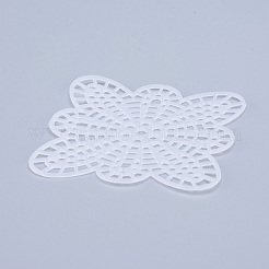 プラスチックメッシュキャンバスシート  刺繍用  アクリル毛糸クラフト  ニットとかぎ針編みのプロジェクト  花  ホワイト  8.5x8.5x0.14cm  穴：4x4mm&nbsp;DIY-M007-08