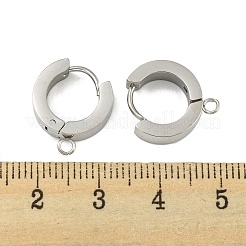 変色しにくい304ステンレススチール製フープピアス金具  リング  水平ループ付き  ステンレス鋼色  15.5x13.5mm  穴：1.8mm  ピン：1mm&nbsp;STAS-A091-02P