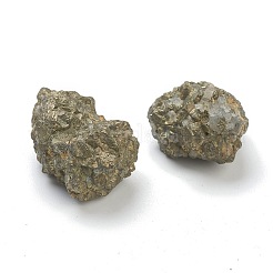 ラフ原石の天然黄鉄鉱ビーズ  穴なし/ドリルなし  ナゲット  18.5~23x15~19x13~17mm&nbsp;G-H267-11