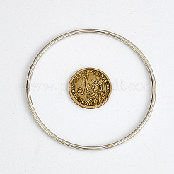 羽根付きDIY編みネット/ウェブ用鉄リング10個  マクラメと結び目  プラチナ  80x3mm  内径：75mm&nbsp;IFIN-SP0001-56B-P