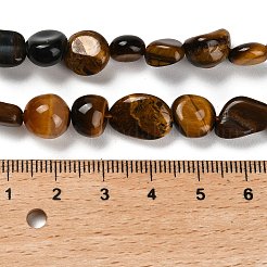 天然石タイガーアイビーズ連売り  ナゲット  タンブルストーン  7~13x4.5~10x4.5~10mm  穴：1.2mm  約44~46個/連  15.08~16.14インチ（38.3~41cm）&nbsp;G-P497-01E-20
