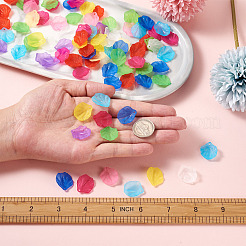 透明フロストアクリルパーツ500個、10色  花弁  ミックスカラー  19.5x16.5x4mm  穴：1.5mm  50個/カラー&nbsp;MACR-YS0001-03