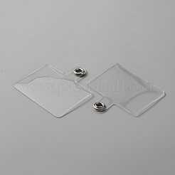 長方形 pvc プラスチック携帯電話ストラップ テザー タブ  電話ストラップパッチ  真鍮パーツ  透明  59x55x2mm  穴：4.5mm&nbsp;AJEW-WH0248-270B