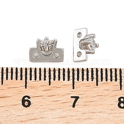 真鍮パヴェクリアキュービックジルコニアスペーサーバー  フラットラウンド  プラチナ  4.5x7.5x5mm  穴：0.9mm&nbsp;KK-H538-09P
