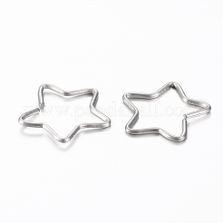 変色しにくい304ステンレススチール製キーチェーン留め具  スター  ステンレス鋼色  13x13.5x0.8mm&nbsp;STAS-G161-07B