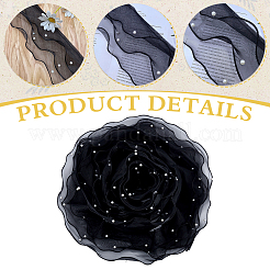 5ヤードのポリエステルリボン  アブソリュートプラスチック模造パール  ブラック  4-3/8~4-3/4インチ（110~120mm）  約5.00ヤード（4.57m）/セット&nbsp;OCOR-MA0001-59A