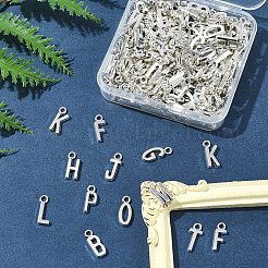 チベット風アロイペンダント200個  文字a~zのチャーム  アンティークシルバー  15.5~17x4.5~11x2mm  穴：2mm&nbsp;TIBE-FS0003-23