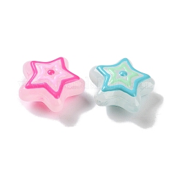 ガラス模造翡翠ビーズ連売り  手描きのビーズ  エナメル  スター  カラフル  21.5x22x11mm  穴：1.3mm  約20個/連  14.96インチ（38cm）&nbsp;GLAA-L047-05F