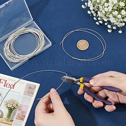 50gの丸銅線、ギンプワイヤー  柔軟なコイル線  刺繍やジュエリー作りに使えるフレンチワイヤー  銀  1mm  18ゲージ&nbsp;CWIR-OC0001-02B
