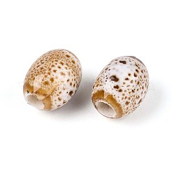 ハンドメイドの磁器セラミックビーズ  バレル  ファンシーアンティーク施釉磁器  バリーウッド  9~10x7~8mm  穴：2~2.5mm&nbsp;PORC-T134-02H