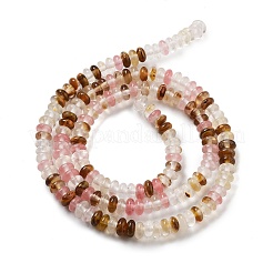 チェリークォーツガラスビーズ連売り  ロンデル  4~4.5x2~2.5mm  穴：1mm  約157~162個/連  15.16~15.55''（38.5~39.5センチメートル）&nbsp;LS-G-K343-C16-01