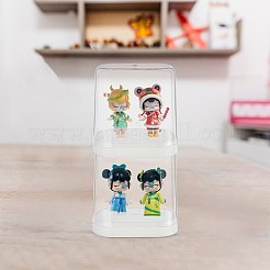 透明なプラスチックのミニフィグのディスプレイケース  単一のおもちゃコレクション用の防塵人形ディスプレイボックス  透明  完成品：8.2x12.2x12.1cm&nbsp;ODIS-WH0029-71