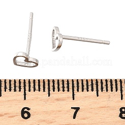 スターリングシルバー中空ハートスタッドピアス 925 個  プラチナ  5x6mm&nbsp;EJEW-Q030-01P