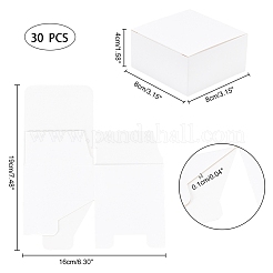 紙箱  アクセサリー箱  正方形  ホワイト  8x8x4cm&nbsp;CON-WH0080-35A