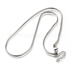 2mm 304 ステンレススチール スネークチェーンネックレス 女性用 男性用  ステンレス鋼色  17.72インチ（45cm）&nbsp;STAS-V011-04D-P