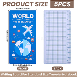 日記、旅行ノート、プラスチックシート  長方形定規  ブルー  210x107x0.5mm&nbsp;OFST-CP0001-20B