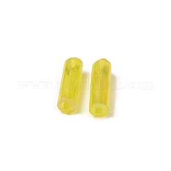 ガラスラウンドラッパビーズ  丸い穴  きいろ  6x2mm  穴：0.8mm  約400個/袋&nbsp;GLAA-WH0031-50C