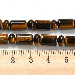 天然石タイガーアイビーズ連売り  ロンデルビーズと  コラム  10x6mm  穴：0.8mm  約154個/連  14.96''（38センチメートル）&nbsp;G-M420-C02-02