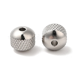 変色しない201ステンレススチールビーズ  ラウンド  ステンレス鋼色  8mm  穴：2mm&nbsp;STAS-H214-28C-P-1