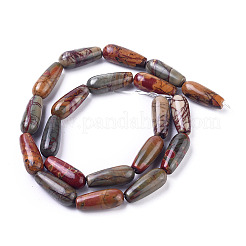 天然ピカソ石/ピカソジャスパービーズ連売り  ティアドロップ  19.5~20x8mm  穴：1mm  約20個/連  15.55インチ（39.5cm）&nbsp;G-D0017-05