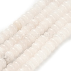 天然石ホワイトジェイドビーズ連売り  ロンデル  4x2mm  穴：0.9mm  約160~162個/連  14.96~15.16インチ（38~38.5cm）&nbsp;G-Z110-B09-2x4mm