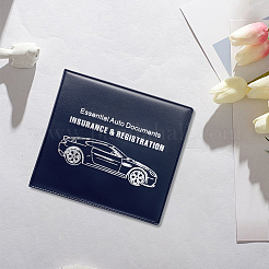 PUレザー製自動車運転免許証保護カバー  長方形  マリンブルー  130x142x5mm&nbsp;AJEW-WH20098-134B