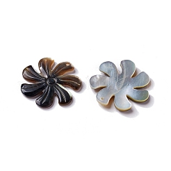 天然石ブラックリップシェルペンダント  花のチャーム  29x30x3mm  穴：1.5mm&nbsp;SHEL-P015-04