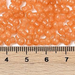 透明な色のガラスシードビーズ  キノコ  チョコレート  5.5x4.5mm  穴：1mm  4150個/ポンド&nbsp;SEED-R001-01R