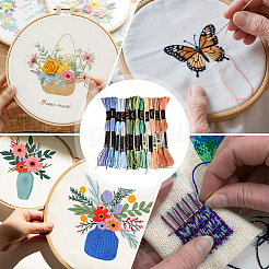 6層ポリエステル刺繍フロス  クロスステッチの糸  セグメント染めグラデーションカラー/クリスマス/秋カラーシリーズ  カラフル  0.5~1mm  約8.75ヤード（8m）/バンドル  12束/セット&nbsp;OCOR-WH20074-15G