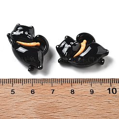 樹脂カボション  猫  ブラック  26x22.5x8.5mm&nbsp;CRES-D277-01E