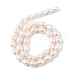 天然養殖淡水パールビーズ連売り  ライス  グレード3a+  古いレース  7~8mm  穴：0.7mm  約38~39個/連  13.78~13.98''（35~35.5センチメートル）&nbsp;PEAR-I007-01D-06A-02