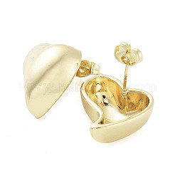 女性のための真鍮のスタッドピアス  ハート  18KGP本金メッキ  18x18mm&nbsp;EJEW-D088-04G