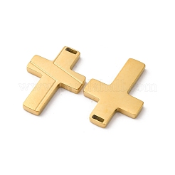 304ステンレスペンダント  クロスチャーム  イオンプレーティング（ip）  ゴールドカラー  20x14x2mm  穴：3x1mm&nbsp;STAS-U060-04G