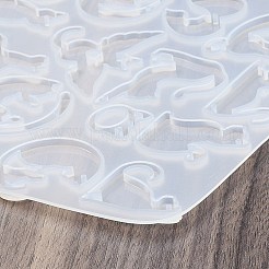 DIYペンダントシリコンモールド  レジン型  猫の形  ホワイト  145x139x4mm  穴：1.6mm  内径：11~40x16~43mm&nbsp;SIMO-P009-C03