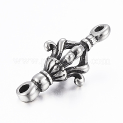 316外科用ステンレス鋼リンクコネクター  花  アンティークシルバー  21x9.5x7mm  穴：1.5mm&nbsp;STAS-G153-82AS