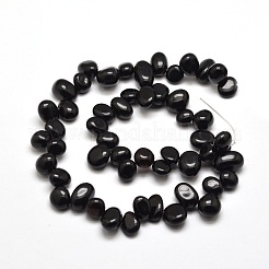 天然黒曜石のナゲットは、連売りをビーズ  8~22x7~16x4~8mm  穴：1mm  約16インチ&nbsp;G-M204-56
