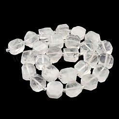 天然石クオーツクリスタルビーズ連売り  水晶  ナゲット  シードビーズで  9.5~13x8.5~12.5x5~6mm  穴：1.2mm  約28~29個/連  14.96''（38cm）〜15.55''（39.5cm）&nbsp;G-I394-D27