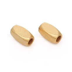 真鍮ビーズ  長持ちメッキ  マットなスタイル  チューブ  18KGP本金メッキ  6x3x3mm  穴：1.8mm&nbsp;X-KK-G390-24MG