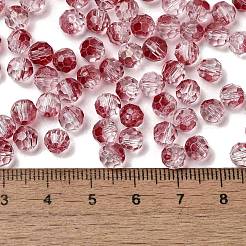 透明色ガラスラウンドビーズ  丸い穴  多面カット  暗赤色  6x5.5mm  穴：1.2mm  約2000個/ポンド&nbsp;SEED-F006-04A-05